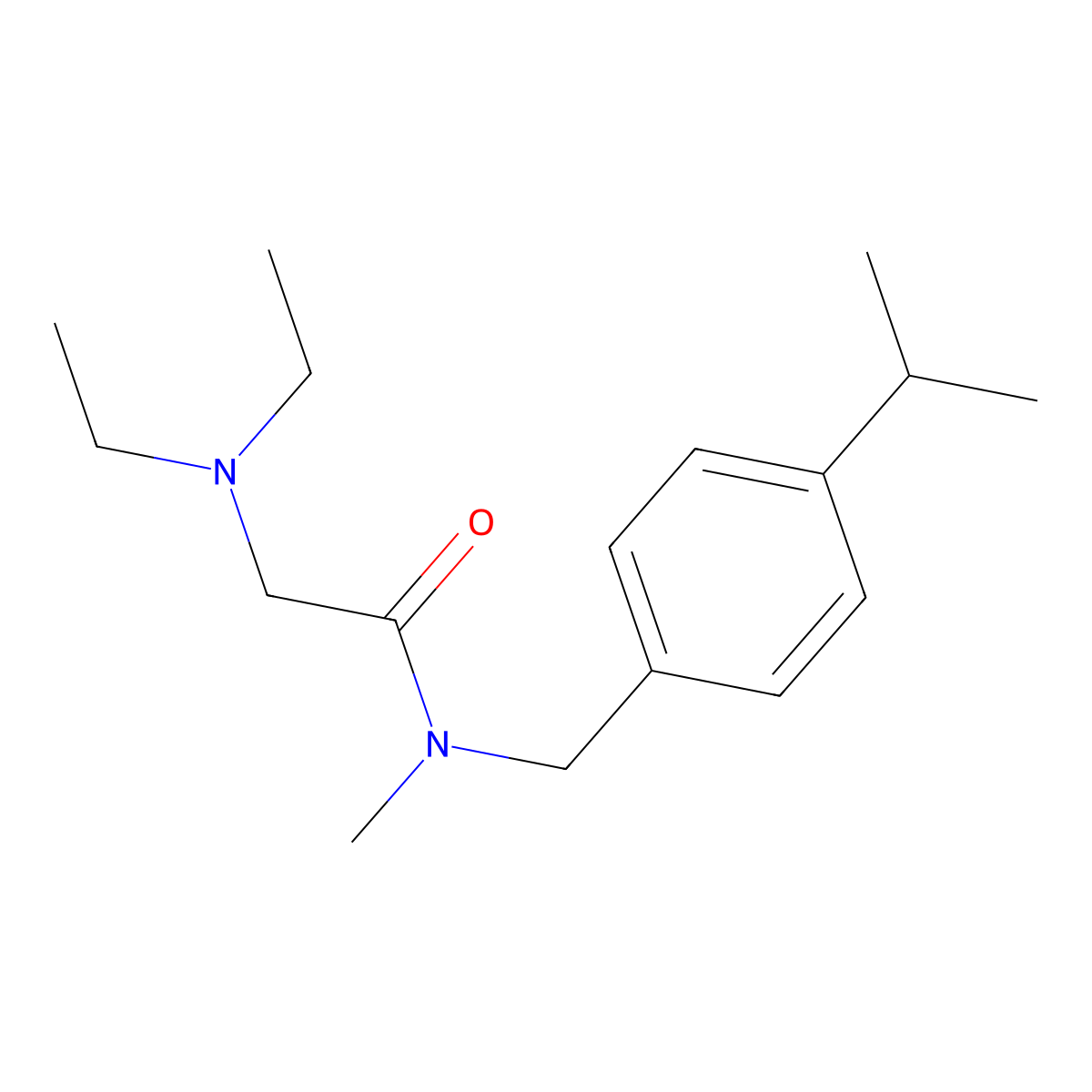 Acetamide, 2-(diethylamino)-N-(p-isopropylbenzyl)-N-methyl-, monohydrochloride molecular structure, CAS 14474-21-6