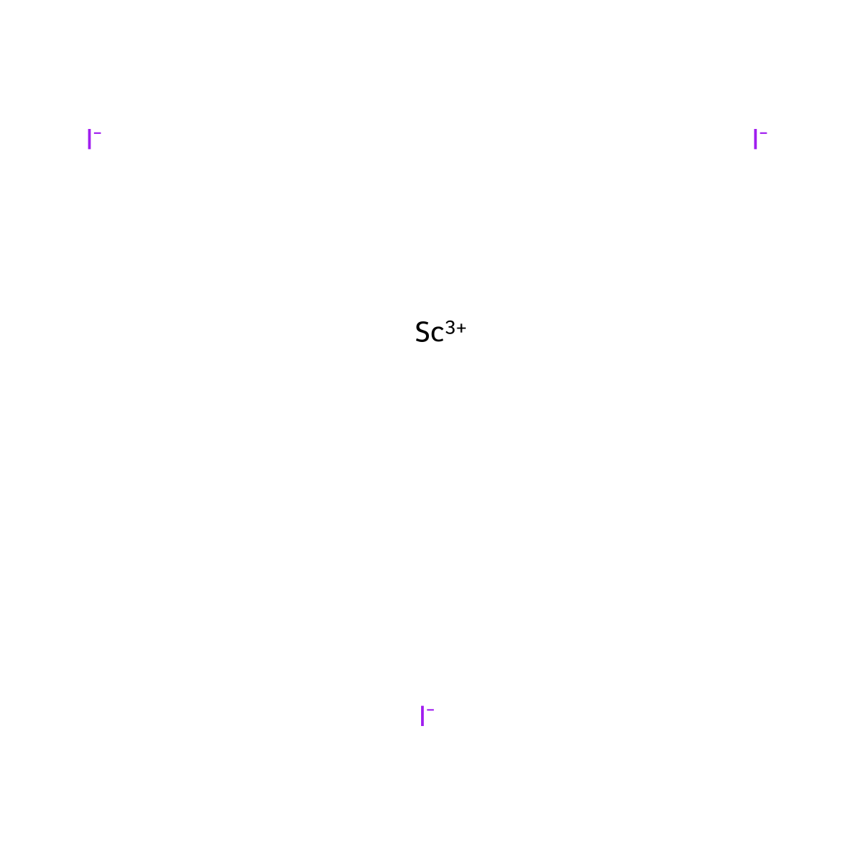 Scandium iodide molecular structure, CAS 14474-33-0