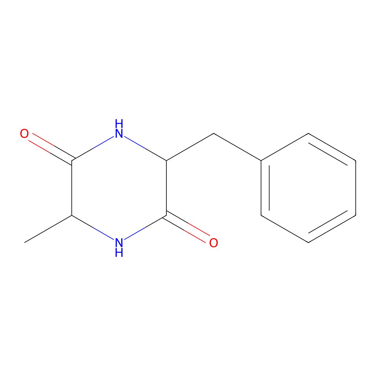 3-Benzyl-6-methyl-2,5-piperazinedione molecular structure, CAS 14474-78-3