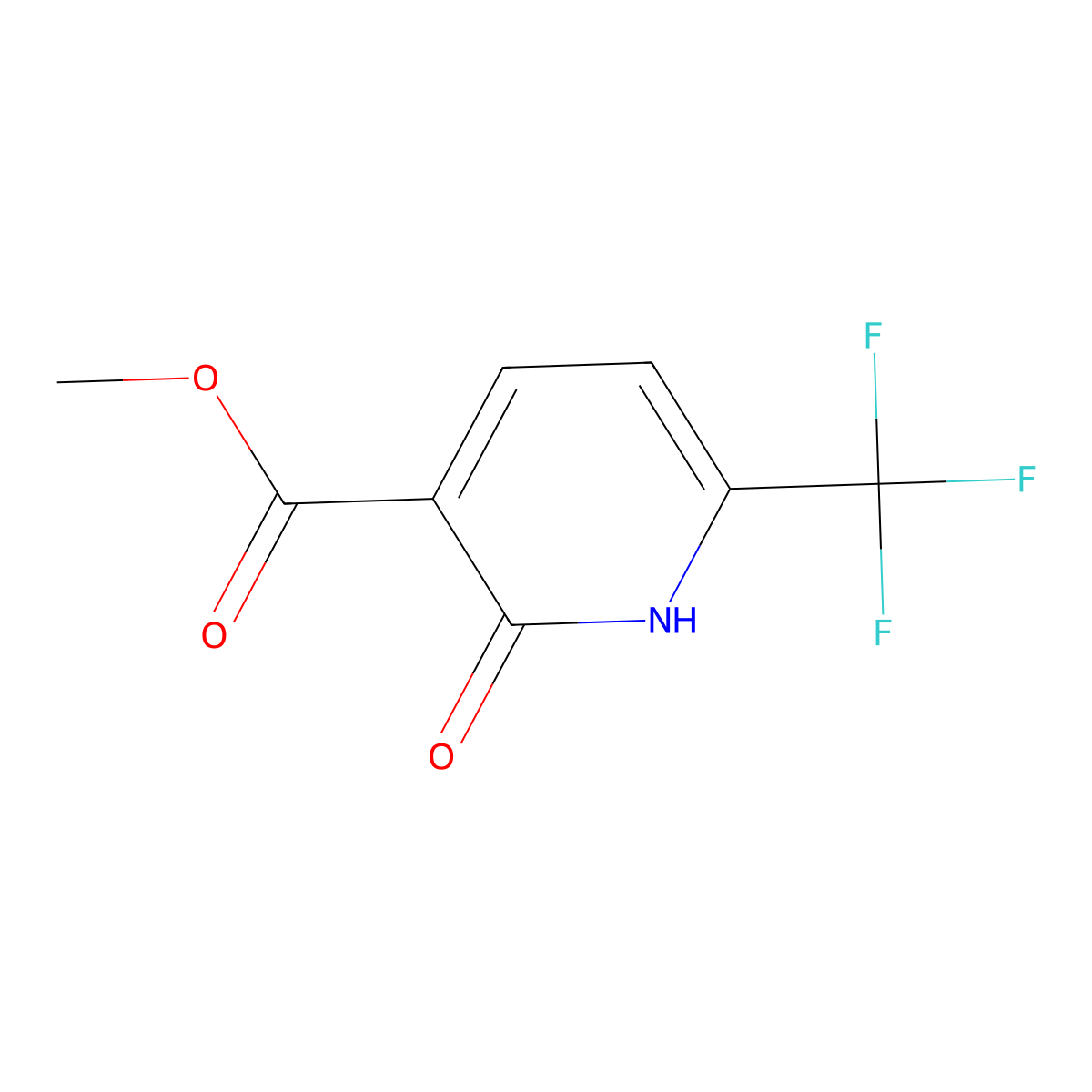 Methyl 2-oxo-6-(trifluoromethyl)-1,2-dihydropyridine-3-carboxylate molecular structure, CAS 144740-55-6