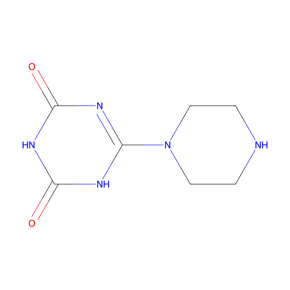 6-(Piperazin-1-yl)-1,3,5-triazine-2,4(1H,3H)-dione molecular structure, CAS 144742-32-5