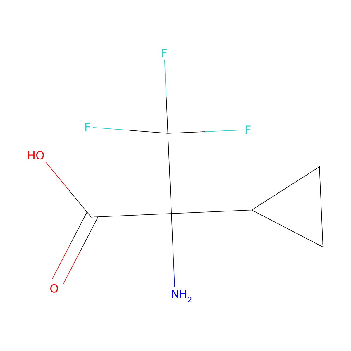 2-Amino-2-cyclopropyl-3,3,3-trifluoropropanoic acid molecular structure, CAS 1447422-93-6