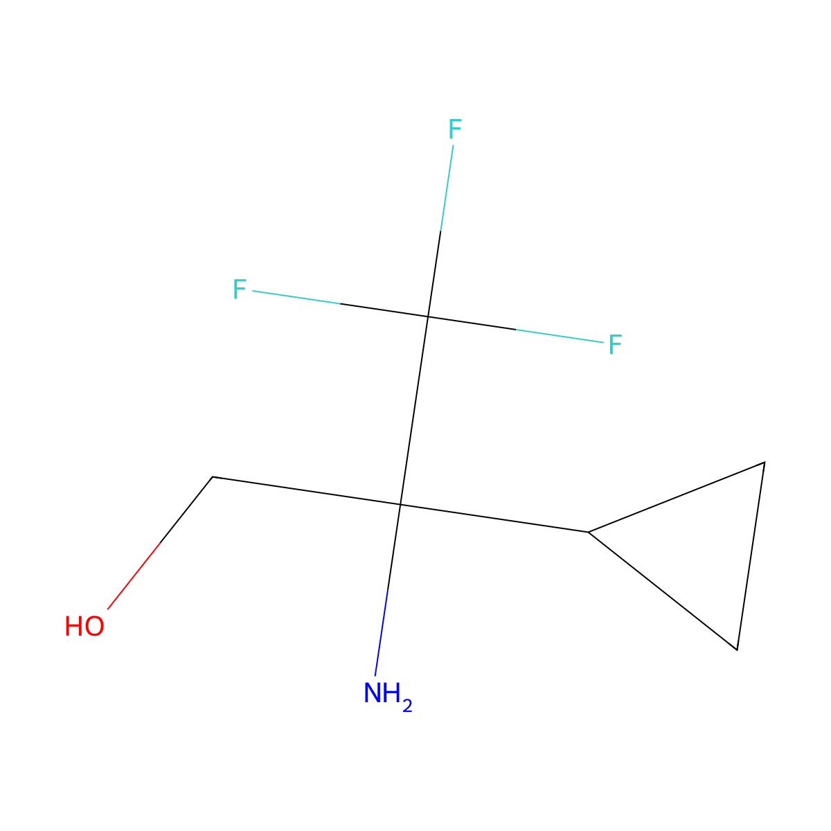 2-Amino-2-cyclopropyl-3,3,3-trifluoropropan-1-ol molecular structure, CAS 1447425-51-5
