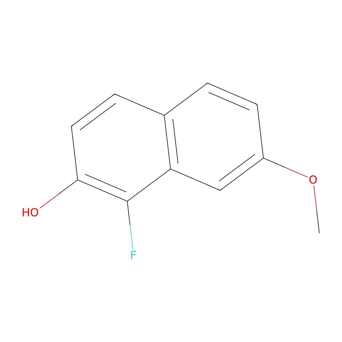 1-Fluoro-7-methoxynaphthalen-2-OL molecular structure, CAS 1447449-99-1