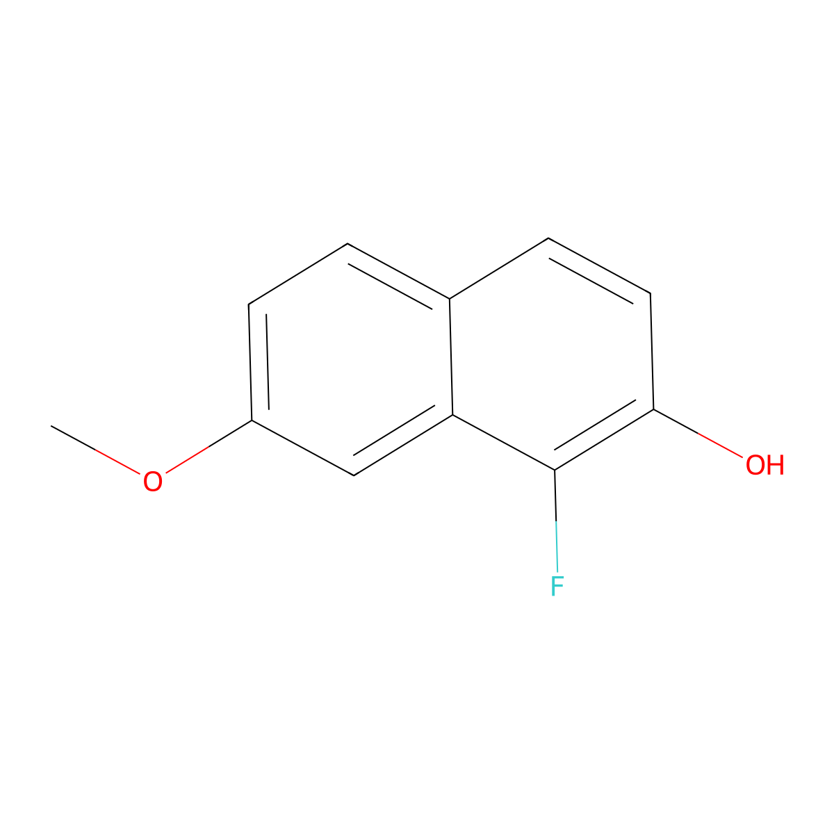 1-Fluoro-7-methoxynaphthalen-2-OL molecular structure, CAS 1447449-99-1