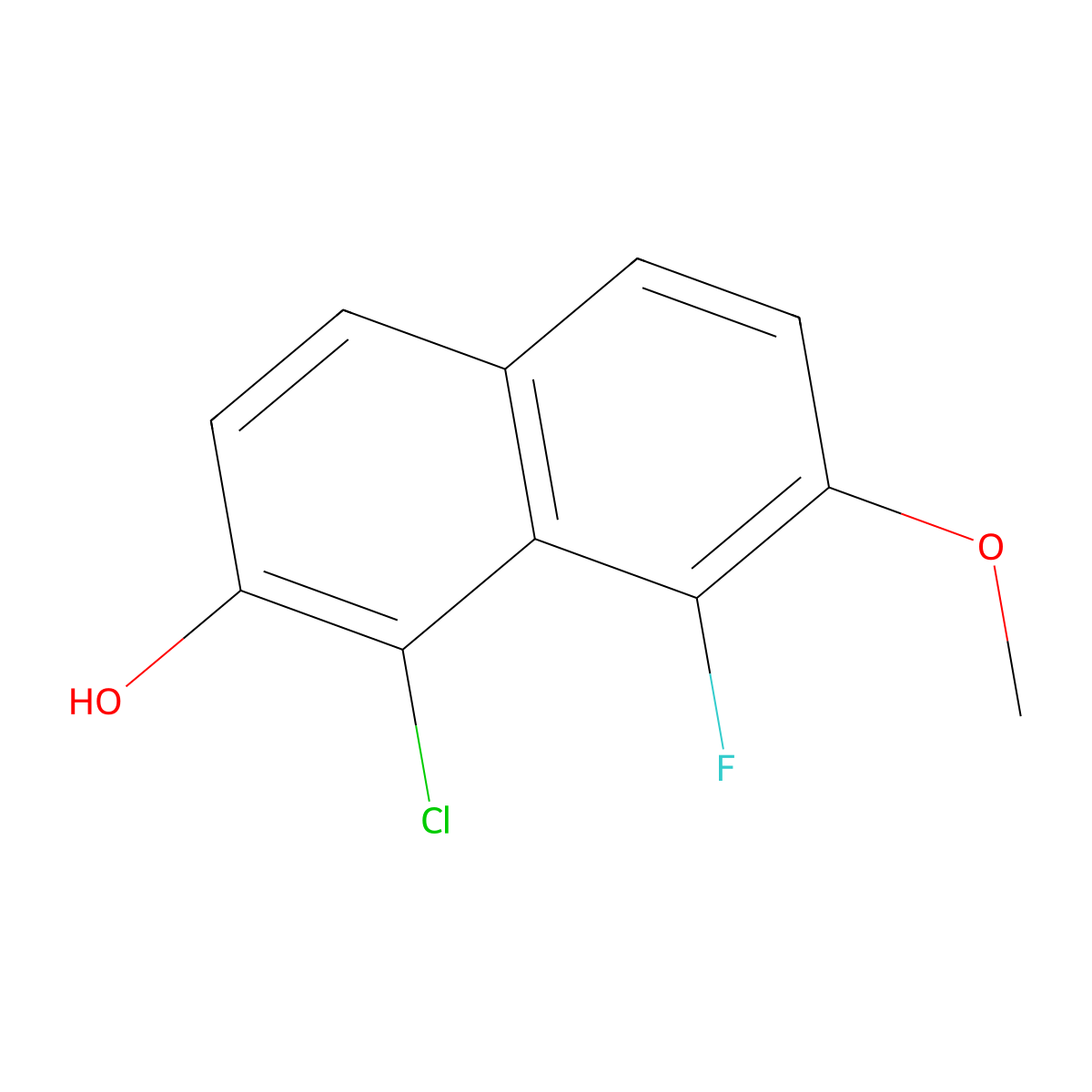 1-Chloro-8-fluoro-7-methoxynaphthalen-2-OL molecular structure, CAS 1447450-00-1