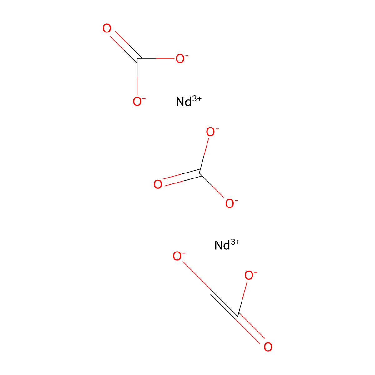Neodymium sesquicarbonate molecular structure, CAS 14475-18-4