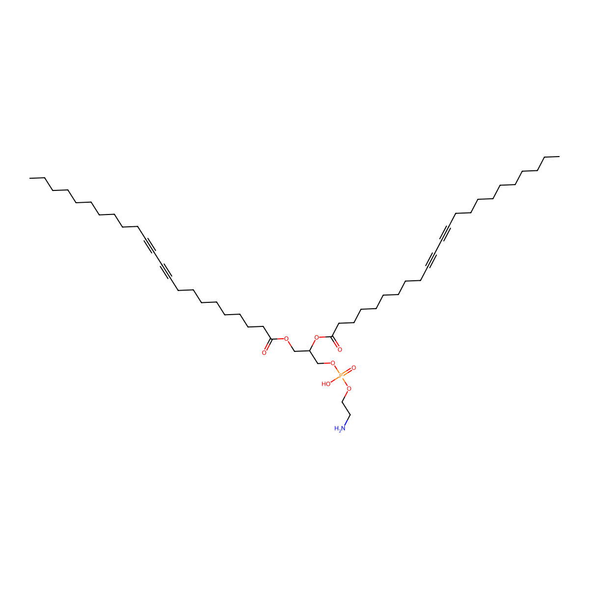 1,2-Bis(10,12-tricosadiynoyl)-sn-glycero-3-phosphoethanolamine molecular structure, CAS 144750-73-2