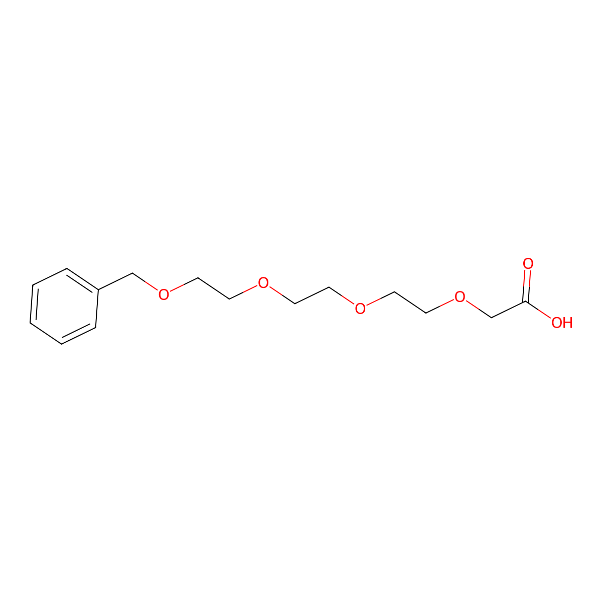 1-Phenyl-2,5,8,11-tetraoxatridecan-13-oic acid molecular structure, CAS 144751-75-7