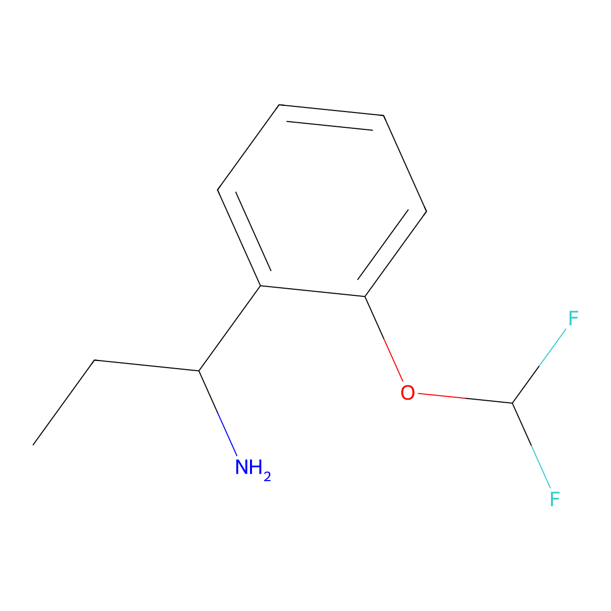 1-(2-(Difluoromethoxy)phenyl)propan-1-amine molecular structure, CAS 144759-09-1