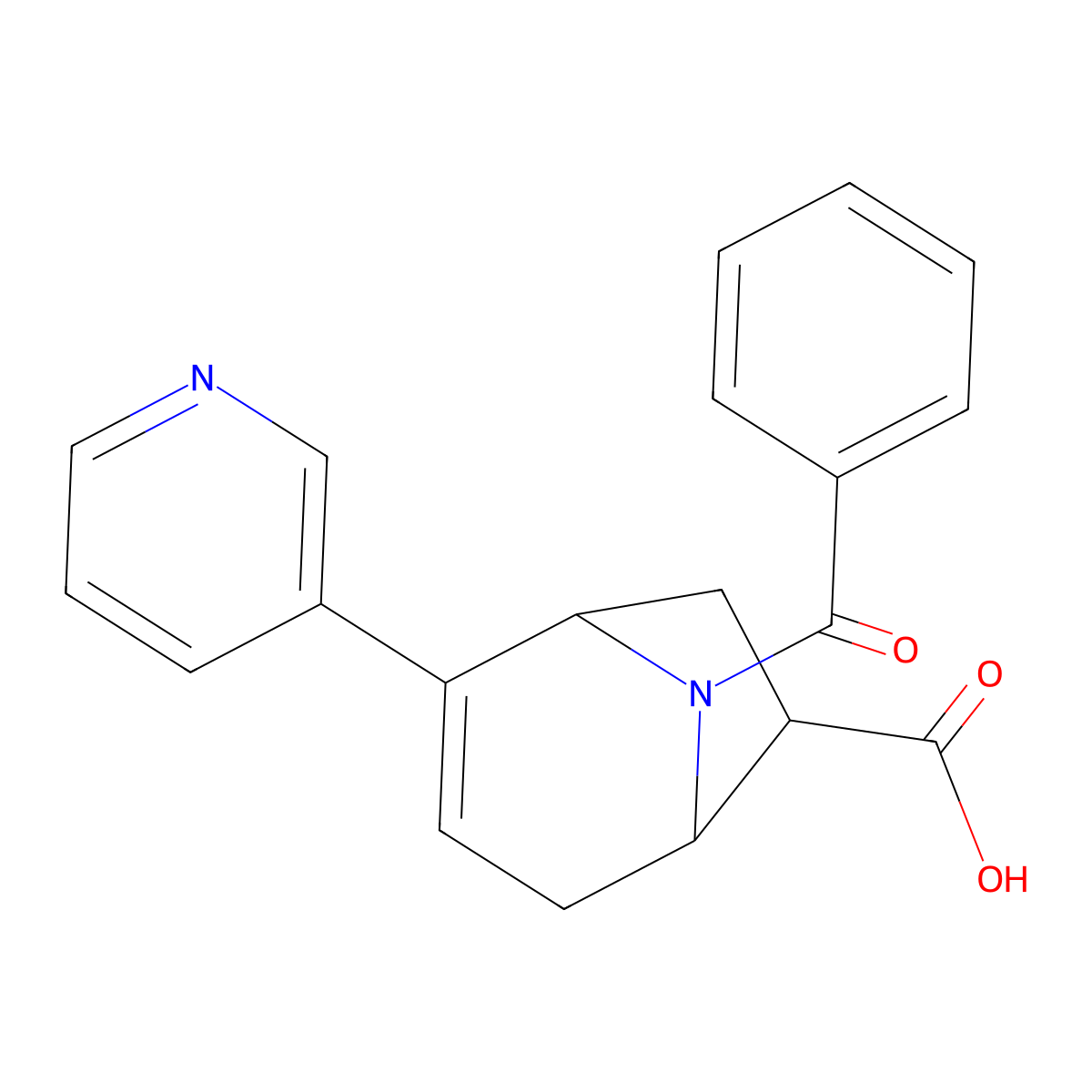 8-Benzoyl-2-(pyridin-3-YL)-8-azabicyclo[3.2.1]oct-2-ene-6-carboxylic acid molecular structure, CAS 1447603-94-2