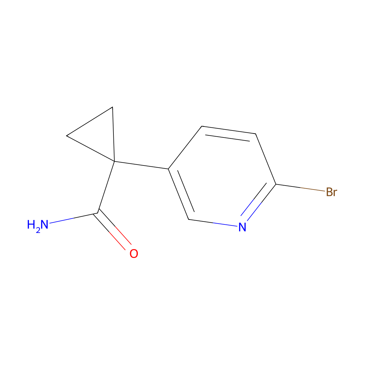 1-(6-Bromopyridin-3-YL)cyclopropanecarboxamide molecular structure, CAS 1447606-04-3