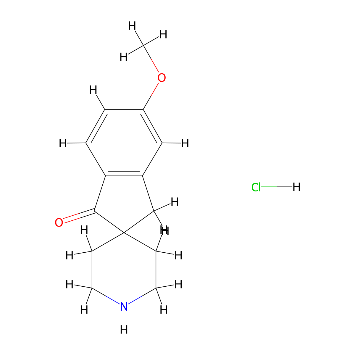 5-methoxyspiro(indene-2,4'-piperidin)-1(3H)-one hydrochloride molecular structure, CAS 1447606-13-4