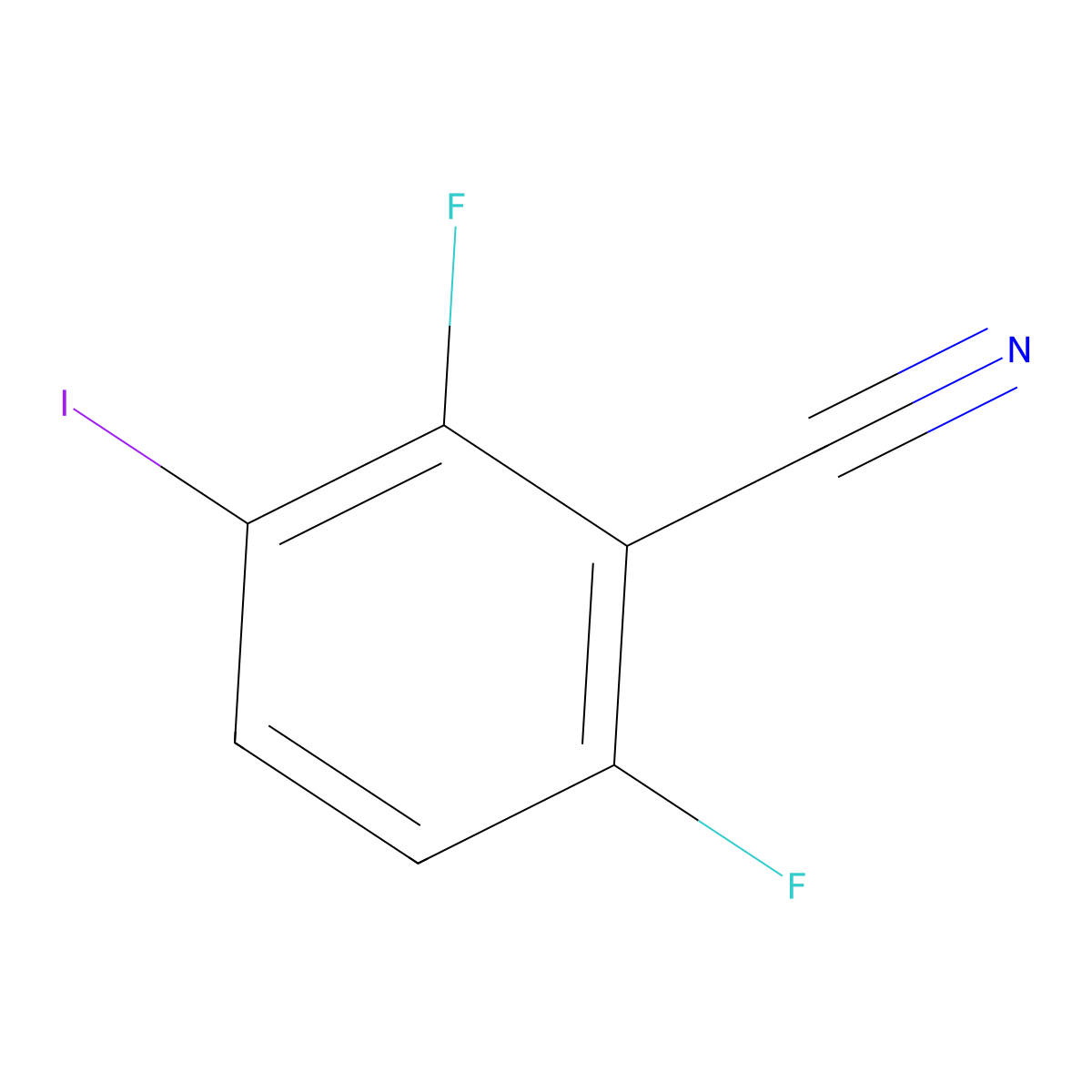 2,6-Difluoro-3-iodobenzonitrile molecular structure, CAS 1447606-20-3