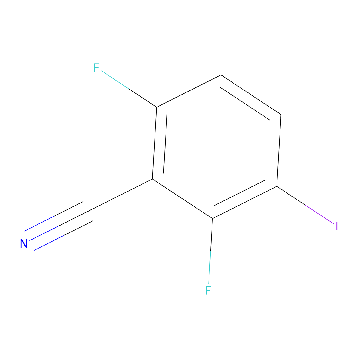 2,6-Difluoro-3-iodobenzonitrile molecular structure, CAS 1447606-20-3