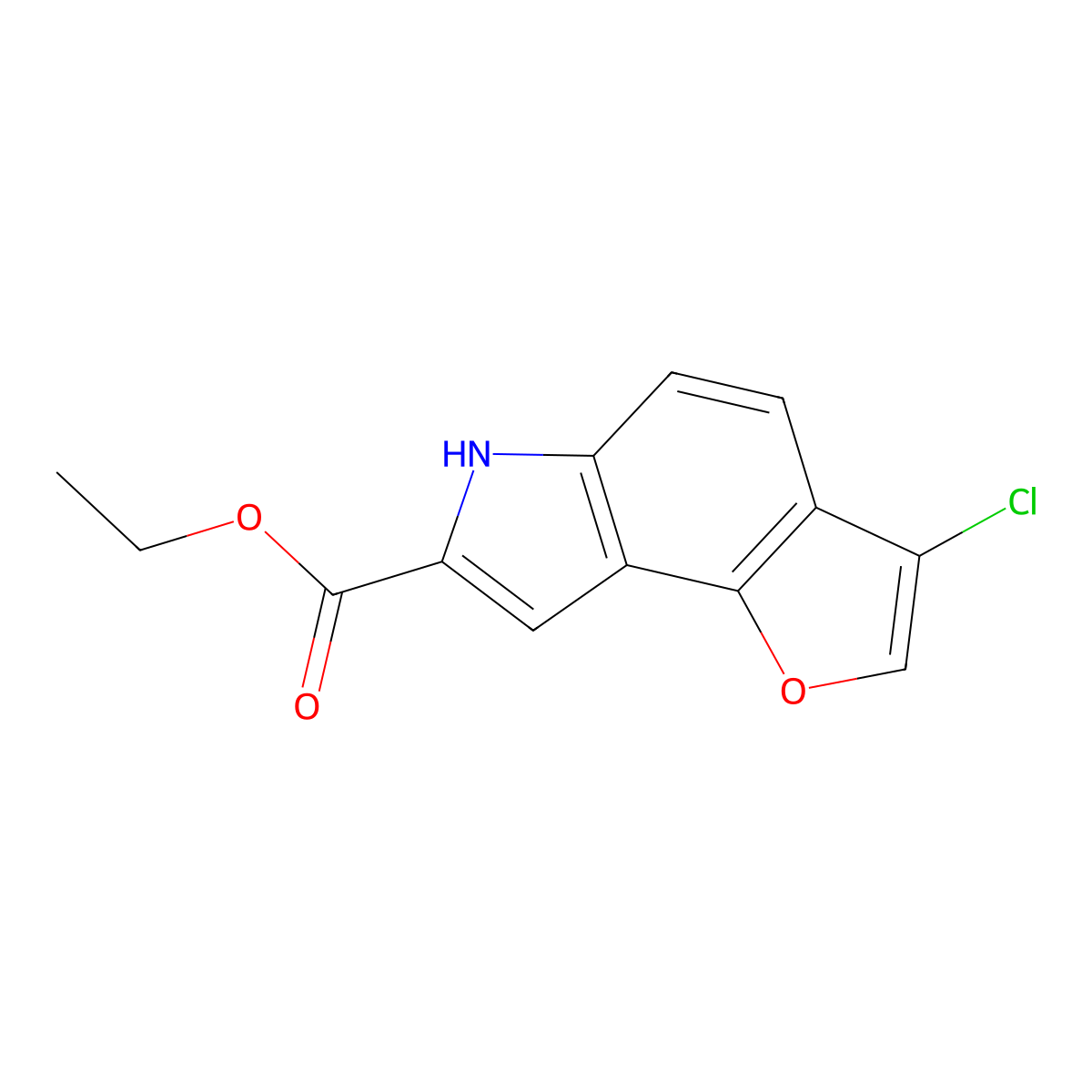Ethyl 3-chloro-6H-furo[2,3-E]indole-7-carboxylate molecular structure, CAS 1447606-31-6