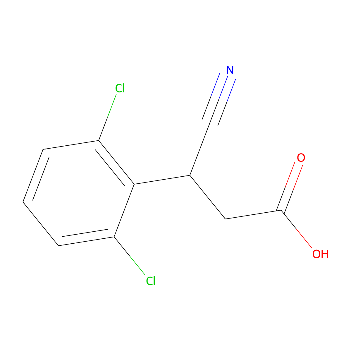 3-(2,6-Dichlorophenyl)-3-cyanopropanoic acid molecular structure, CAS 1447606-34-9