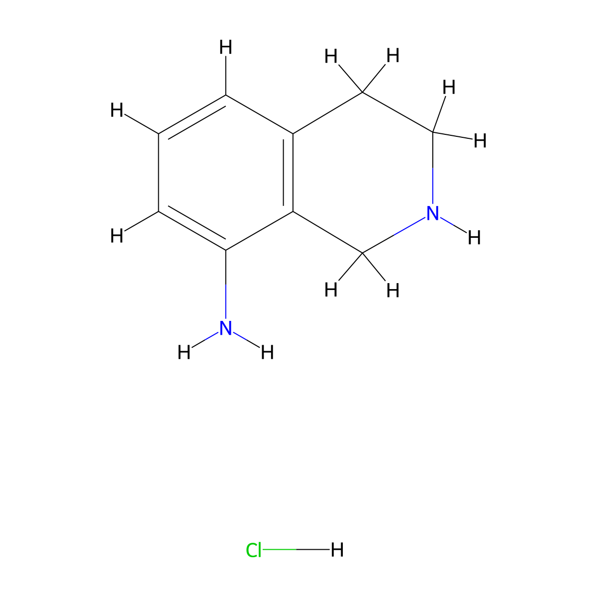 1,2,3,4-Tetrahydroisoquinolin-8-amine hydrochloride molecular structure, CAS 1447606-38-3