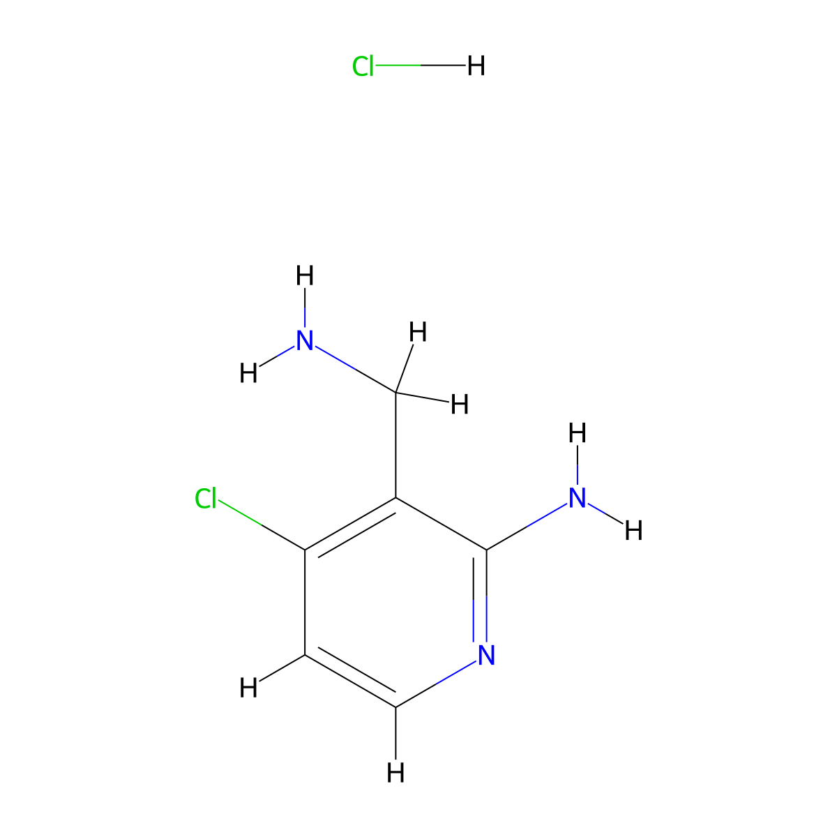 3-(Aminomethyl)-4-chloropyridin-2-amine hydrochloride molecular structure, CAS 1447606-43-0
