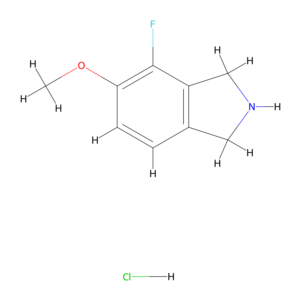 4-Fluoro-5-methoxyisoindoline hydrochloride molecular structure, CAS 1447606-44-1