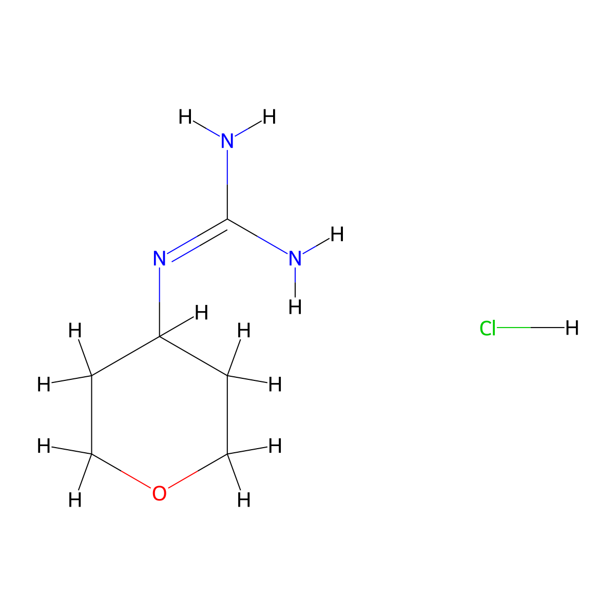 1-(Oxan-4-yl)guanidine hydrochloride molecular structure, CAS 1447606-48-5