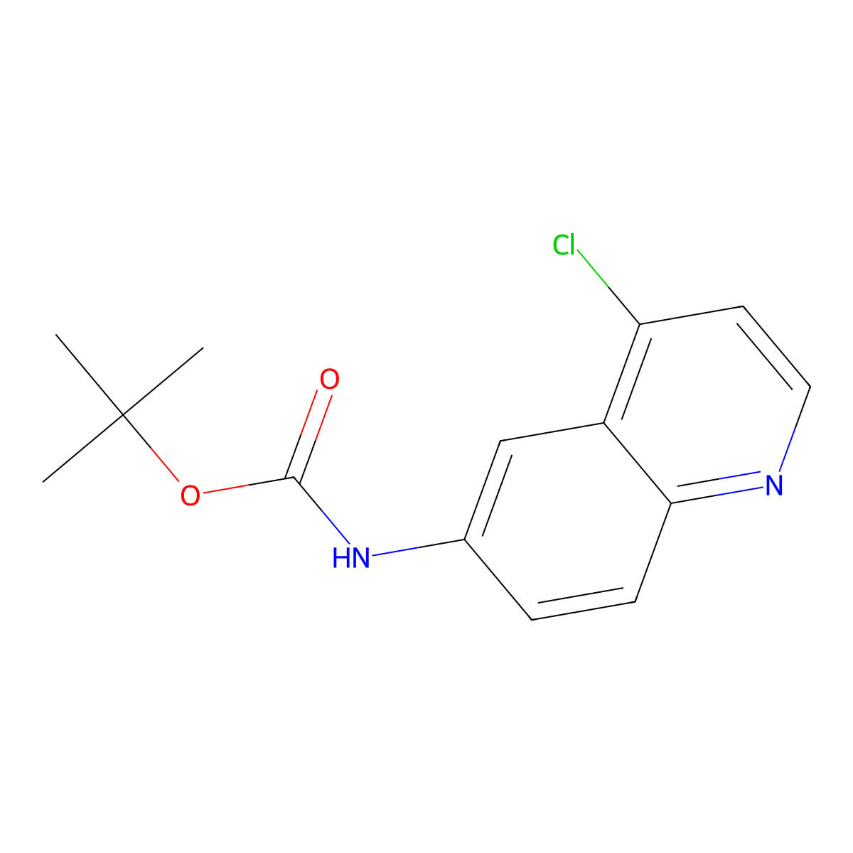 Tert-butyl 4-chloroquinolin-6-ylcarbamate molecular structure, CAS 1447606-50-9