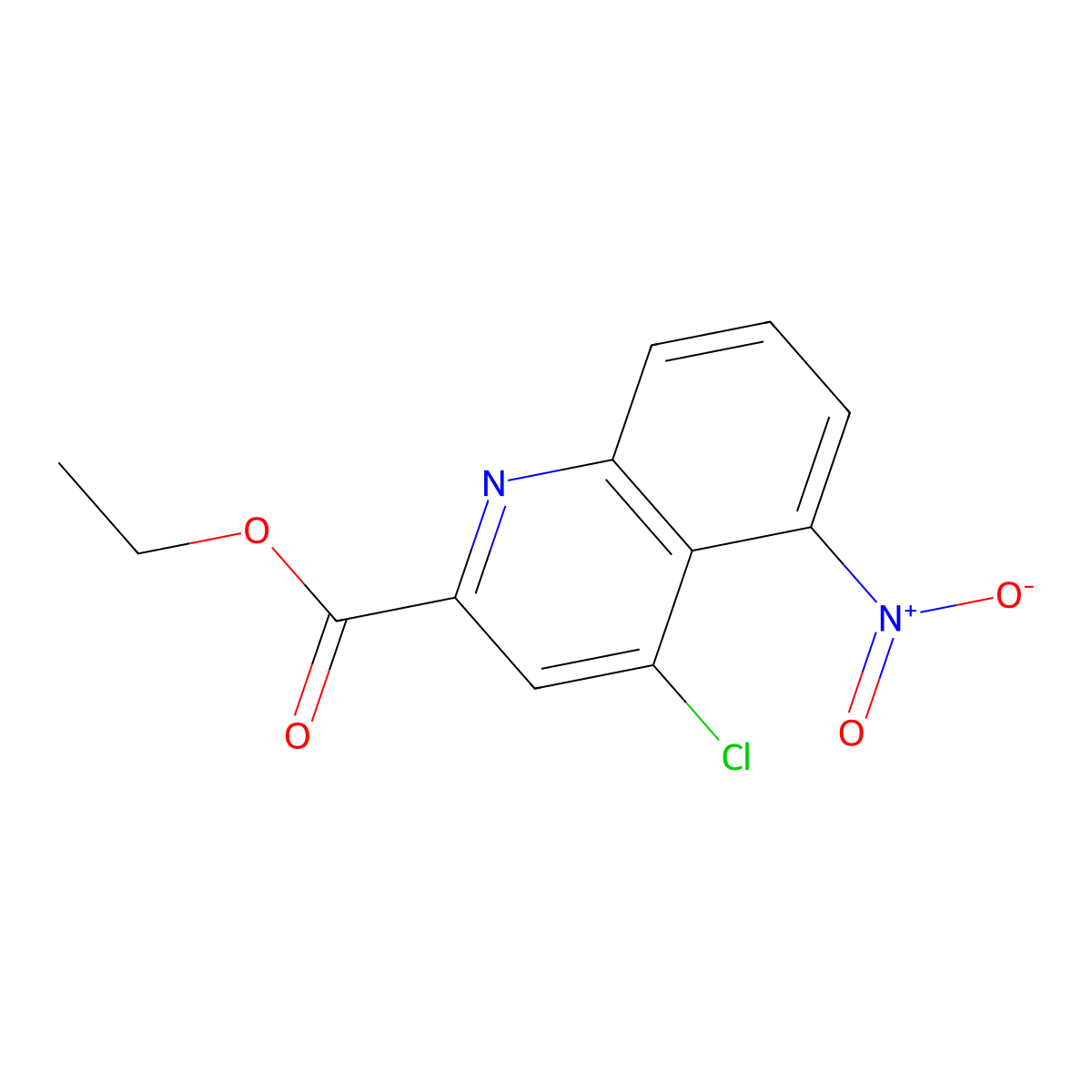 Ethyl 4-chloro-5-nitroquinoline-2-carboxylate molecular structure, CAS 1447606-60-1