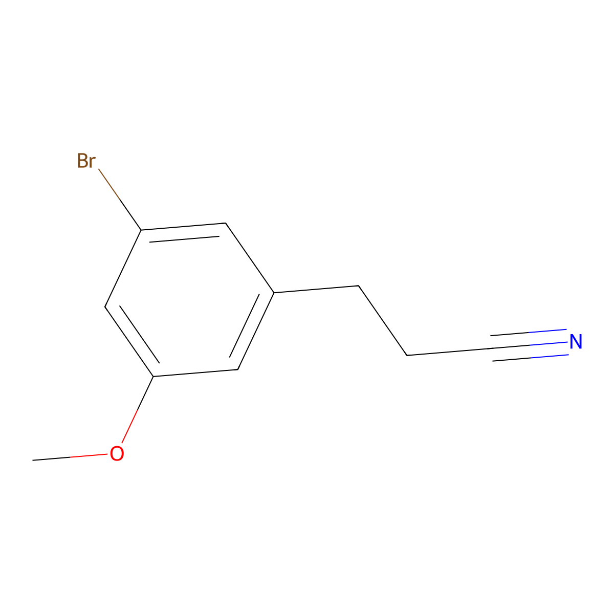 3-(3-Bromo-5-methoxyphenyl)propanenitrile molecular structure, CAS 1447606-63-4