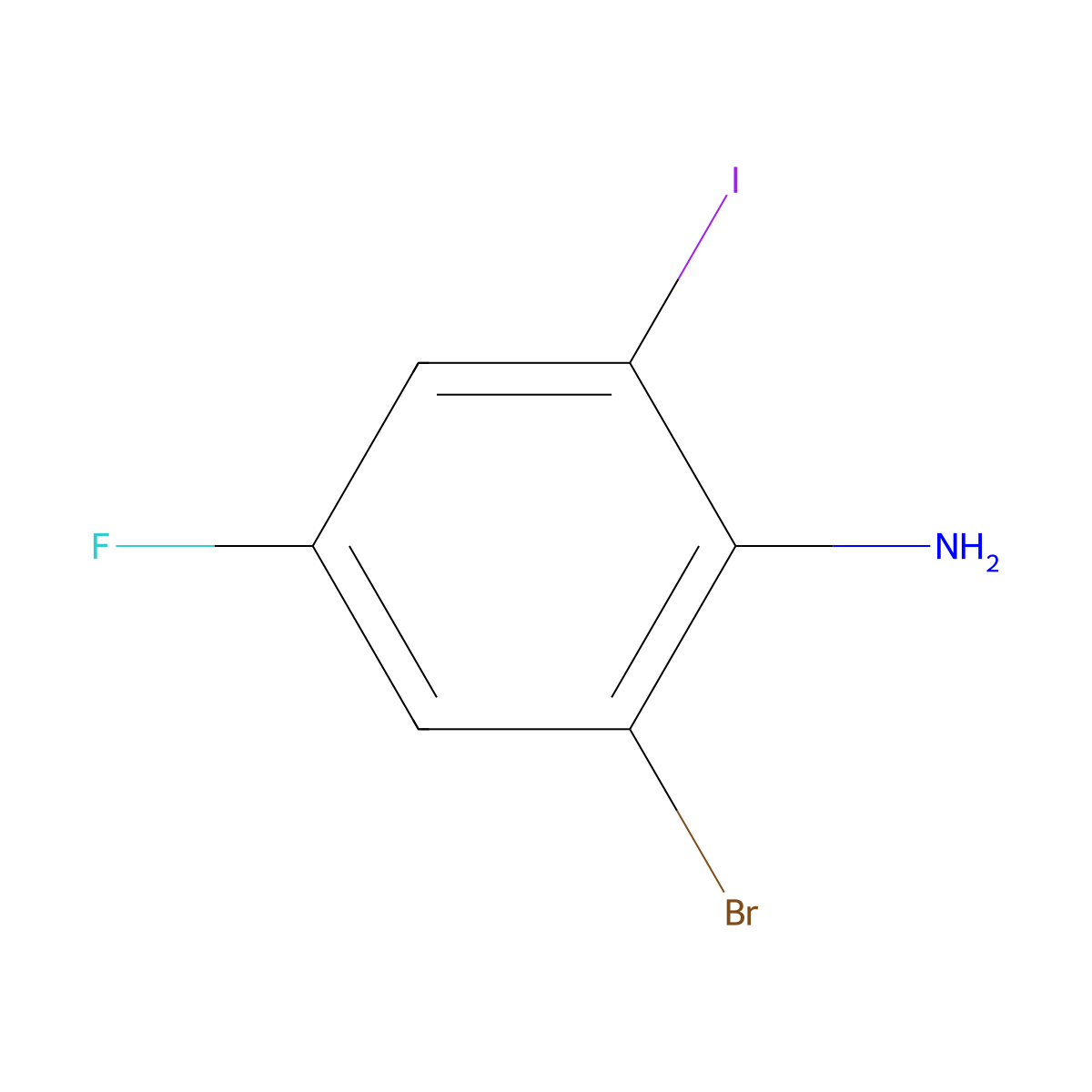 2-Bromo-4-fluoro-6-iodoaniline molecular structure, CAS 1447606-71-4