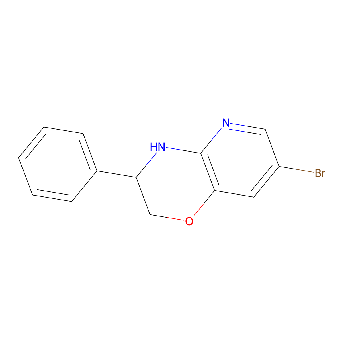 7-Bromo-3-phenyl-3,4-dihydro-2H-pyrido[3,2-B][1,4]oxazine molecular structure, CAS 1447606-75-8