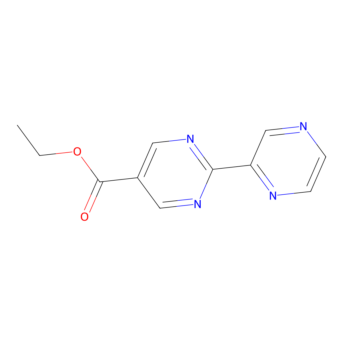 Ethyl 2-(pyrazin-2-YL)pyrimidine-5-carboxylate molecular structure, CAS 1447606-82-7