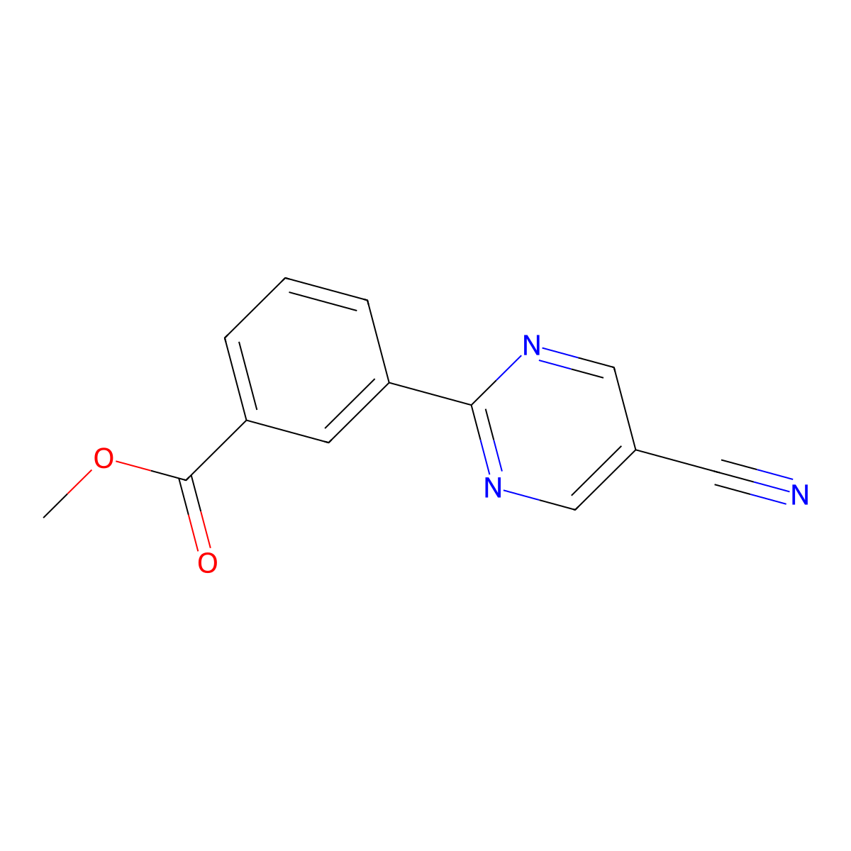 Methyl 3-(5-cyanopyrimidin-2-YL)benzoate molecular structure, CAS 1447606-87-2