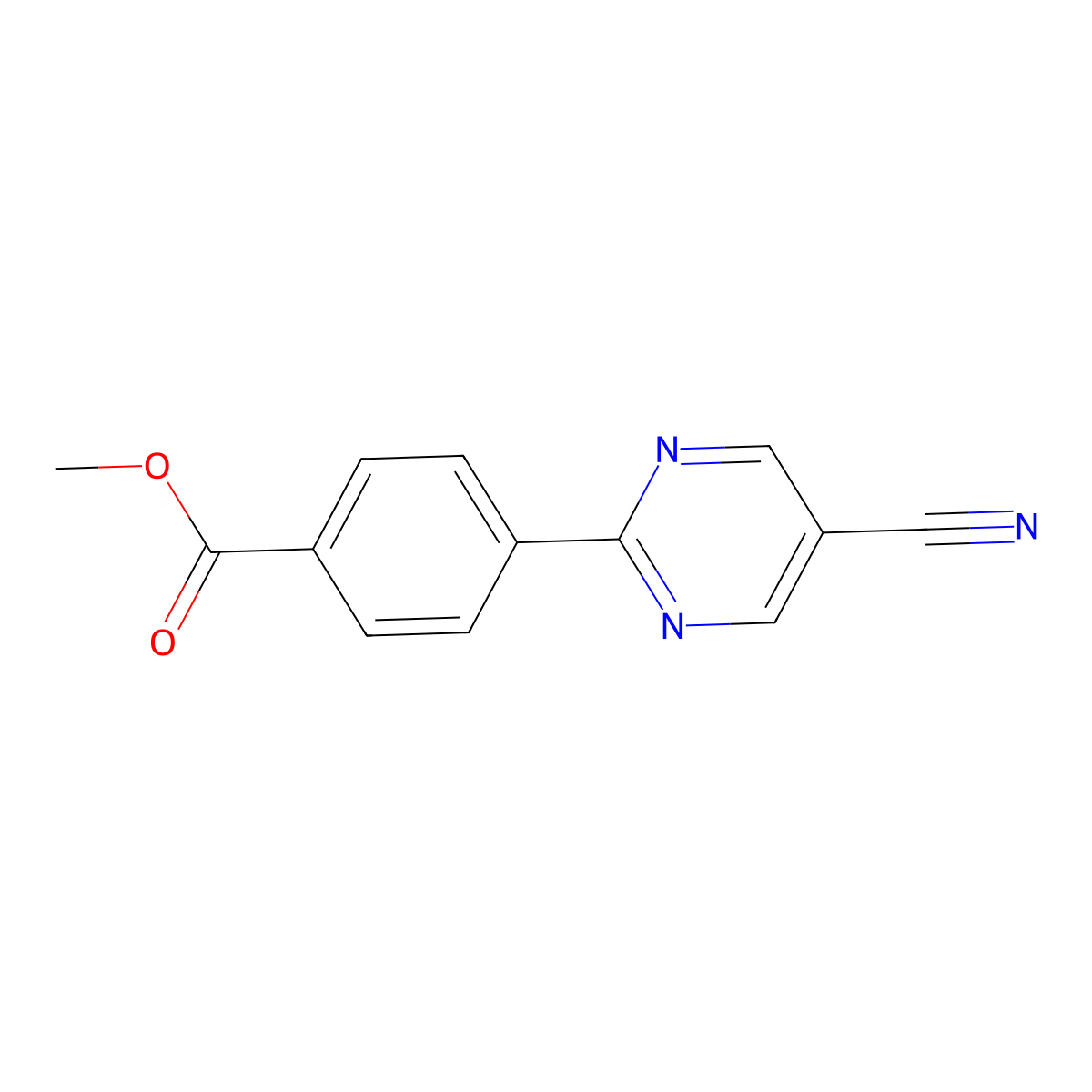Methyl 4-(5-cyanopyrimidin-2-YL)benzoate molecular structure, CAS 1447606-88-3