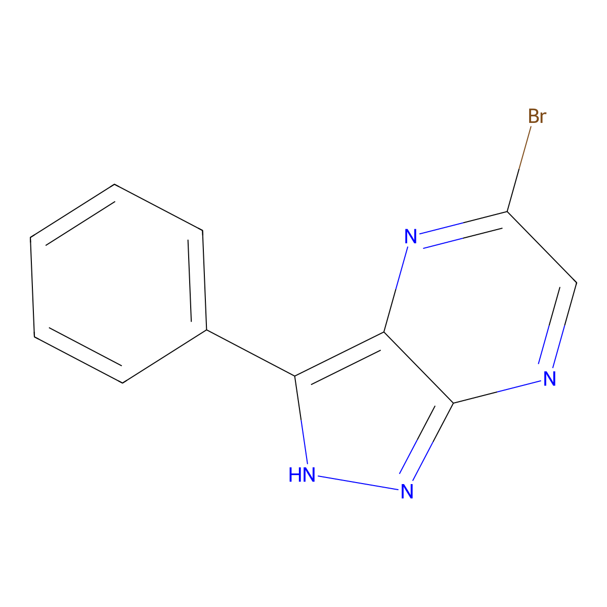 5-Bromo-3-phenyl-1H-pyrazolo[3,4-B]pyrazine molecular structure, CAS 1447606-98-5