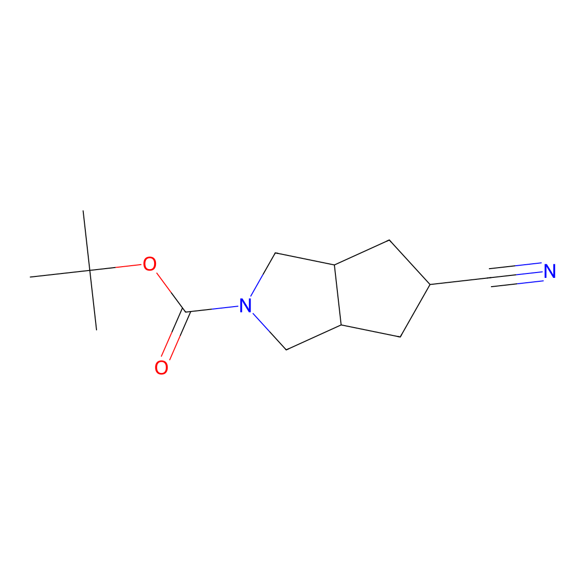 Tert-butyl 5-cyanohexahydrocyclopenta[C]pyrrole-2(1H)-carboxylate molecular structure, CAS 1447607-25-1