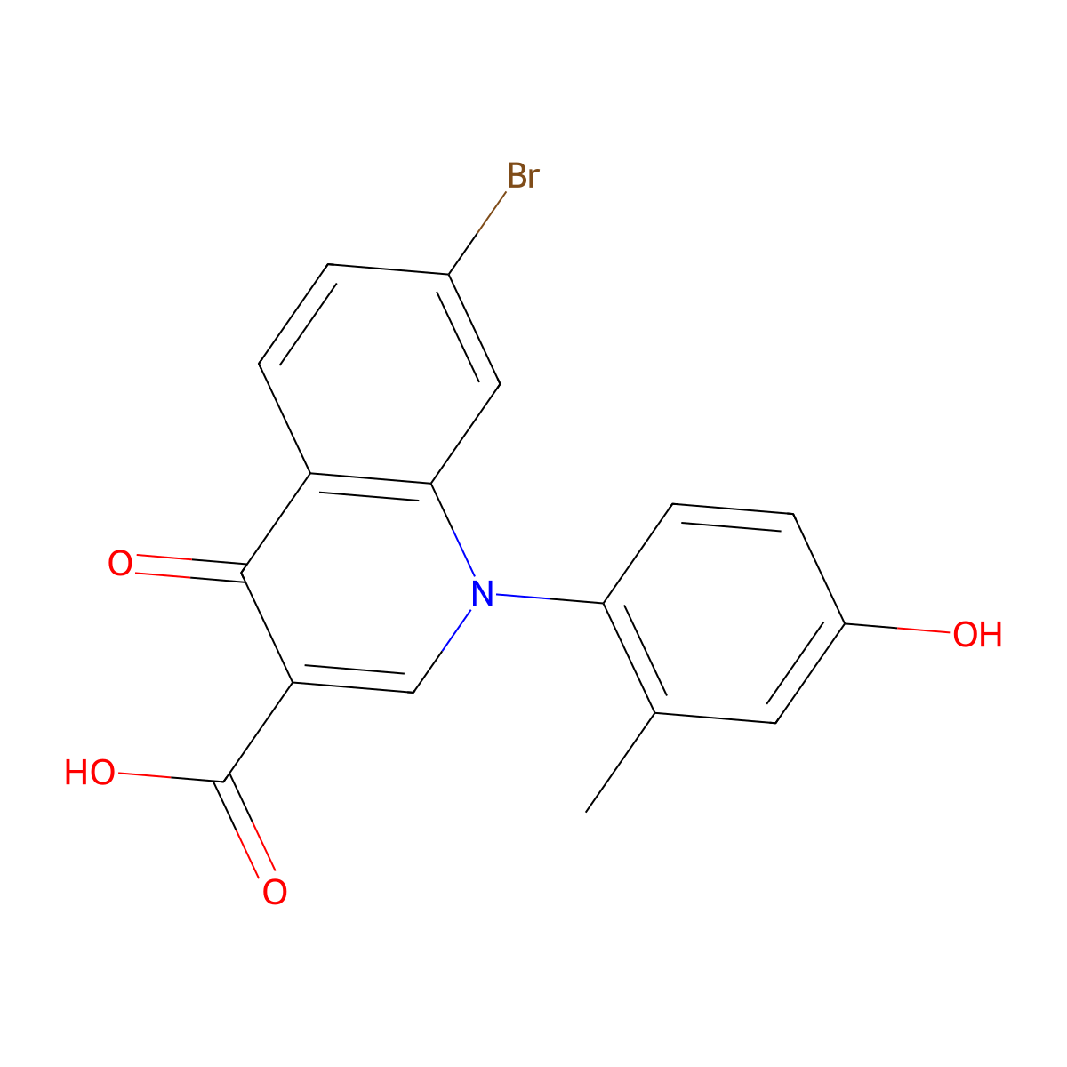 7-Bromo-1-(4-hydroxy-2-methylphenyl)-4-oxo-1,4-dihydroquinoline-3-carboxylic acid molecular structure, CAS 1447607-26-2