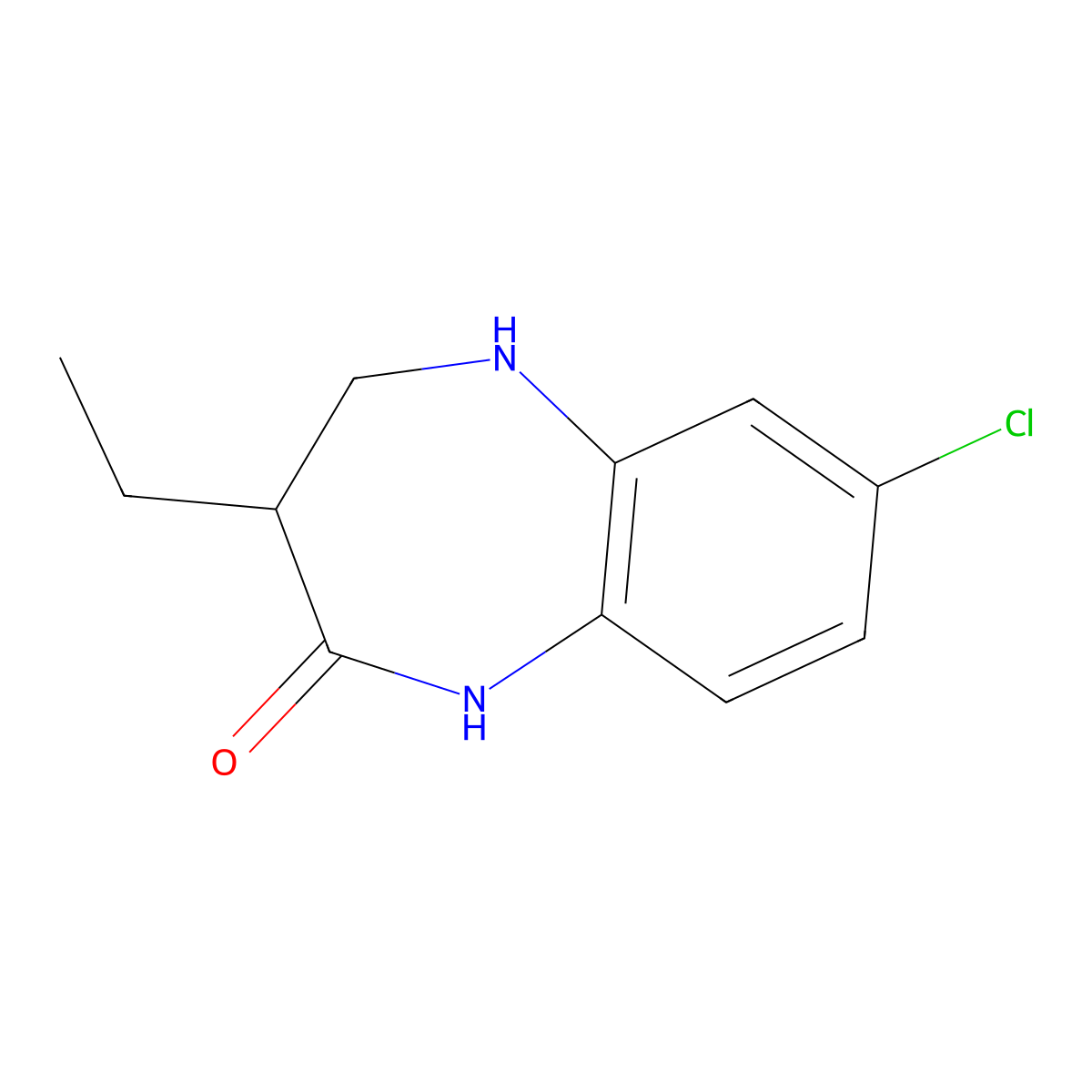 7-Chloro-3-ethyl-4,5-dihydro-1H-benzo[b][1,4]diazepin-2(3H)-one molecular structure, CAS 1447607-27-3