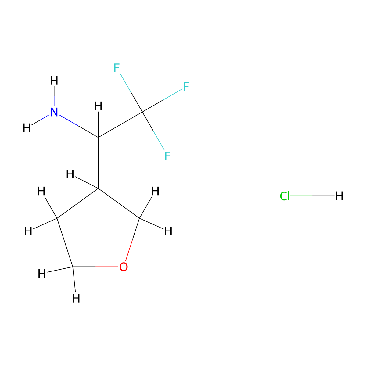 2,2,2-Trifluoro-1-(tetrahydrofuran-3-yl)ethanamine hydrochloride molecular structure, CAS 1447607-32-0