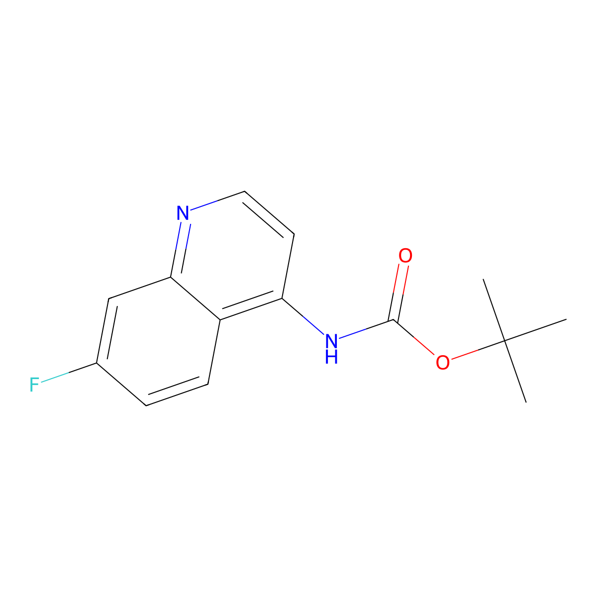 Tert-butyl 7-fluoroquinolin-4-ylcarbamate molecular structure, CAS 1447607-36-4