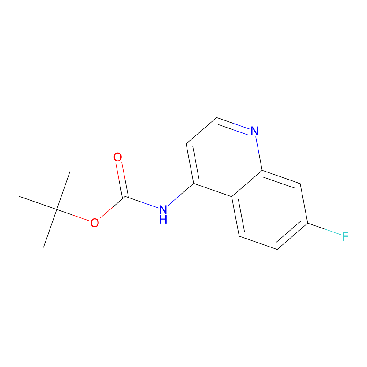 Tert-butyl 7-fluoroquinolin-4-ylcarbamate molecular structure, CAS 1447607-36-4