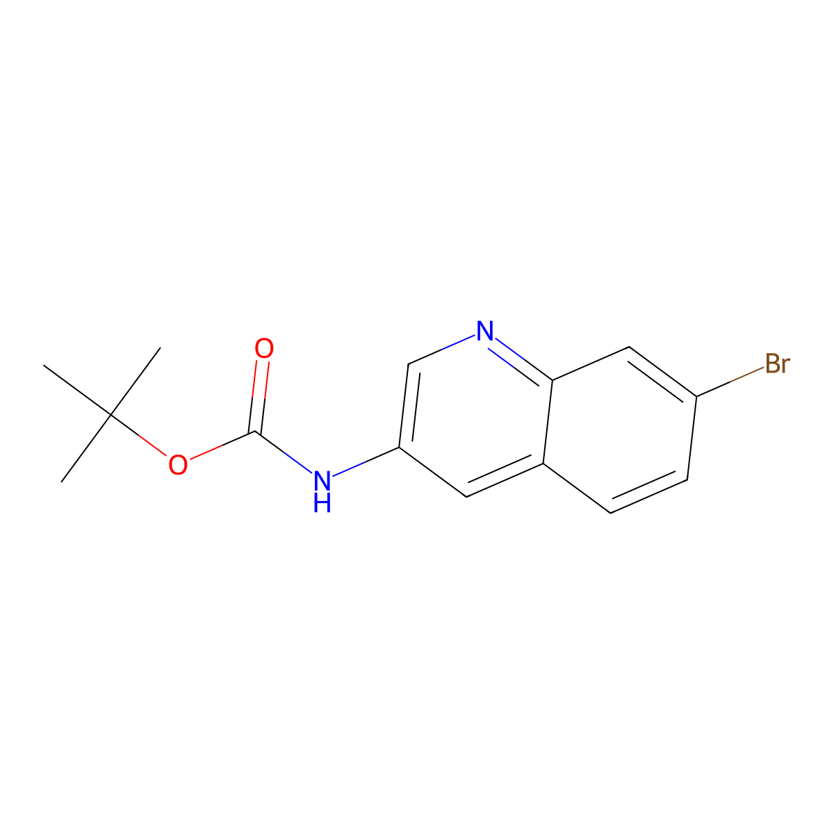 Tert-butyl 7-bromoquinolin-3-ylcarbamate molecular structure, CAS 1447607-37-5