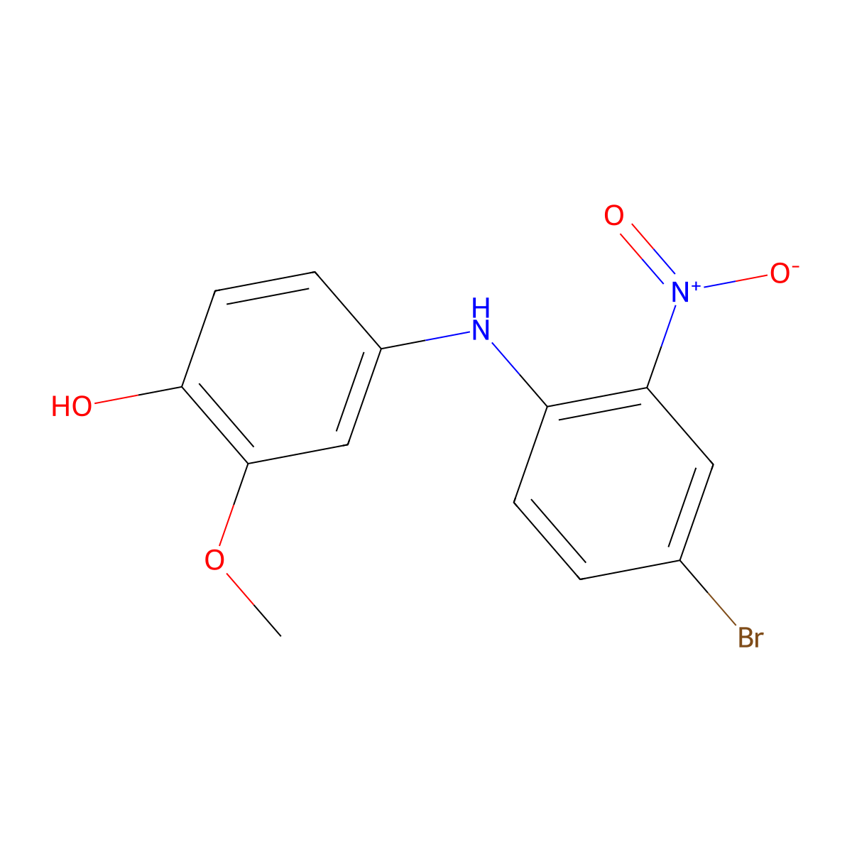 4-((4-Bromo-2-nitrophenyl)amino)-2-methoxyphenol molecular structure, CAS 1447607-38-6