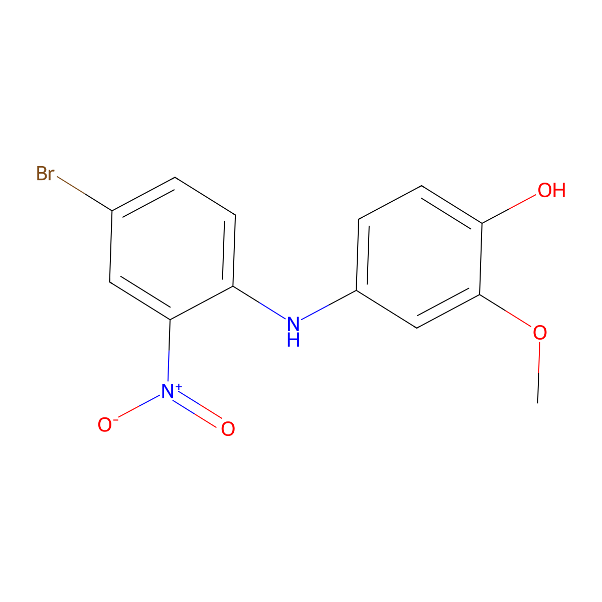 4-((4-Bromo-2-nitrophenyl)amino)-2-methoxyphenol molecular structure, CAS 1447607-38-6