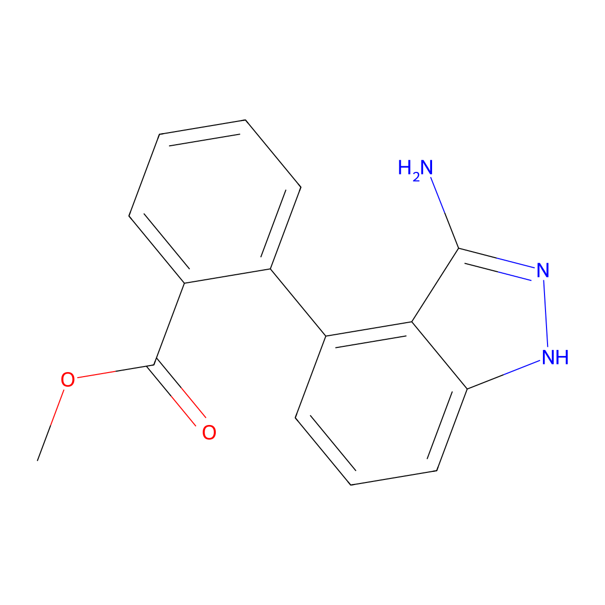 Methyl 2-(3-amino-1H-indazol-4-YL)benzoate molecular structure, CAS 1447607-40-0