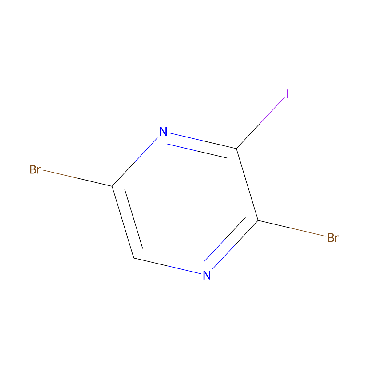 2,5-Dibromo-3-iodopyrazine molecular structure, CAS 1447607-44-4