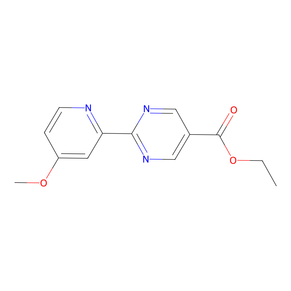 Ethyl 2-(4-methoxypyridin-2-YL)pyrimidine-5-carboxylate molecular structure, CAS 1447607-68-2