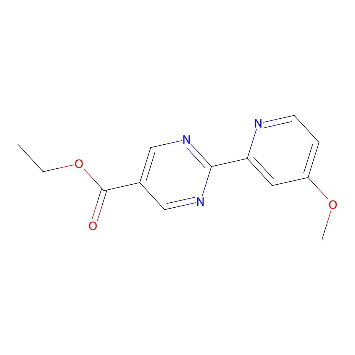 Ethyl 2-(4-methoxypyridin-2-YL)pyrimidine-5-carboxylate molecular structure, CAS 1447607-68-2