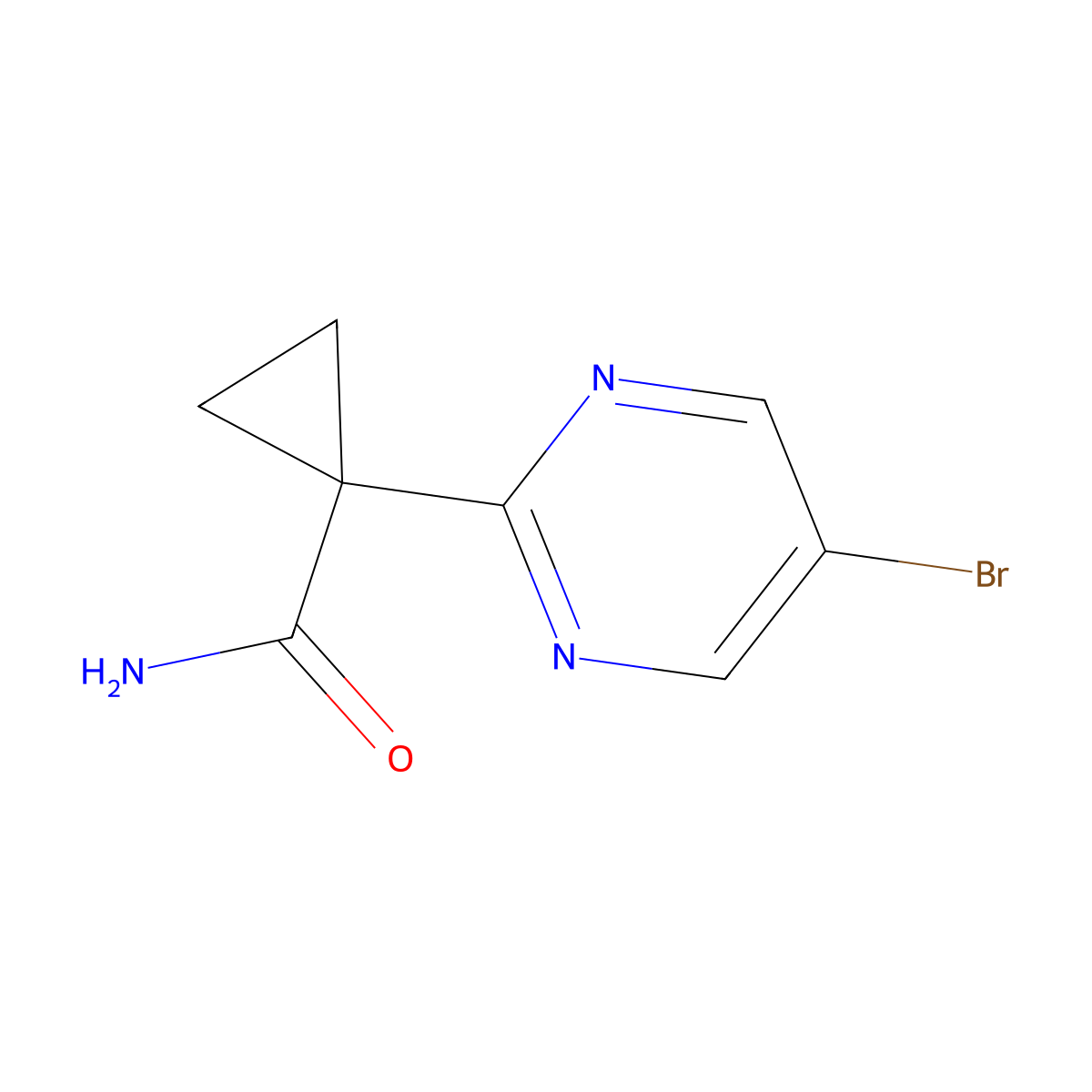 1-(5-Bromopyrimidin-2-YL)cyclopropanecarboxamide molecular structure, CAS 1447607-75-1