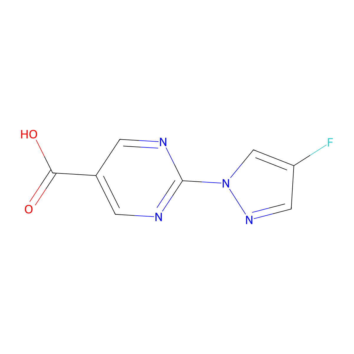 2-(4-Fluoro-1H-pyrazol-1-YL)pyrimidine-5-carboxylic acid molecular structure, CAS 1447607-77-3
