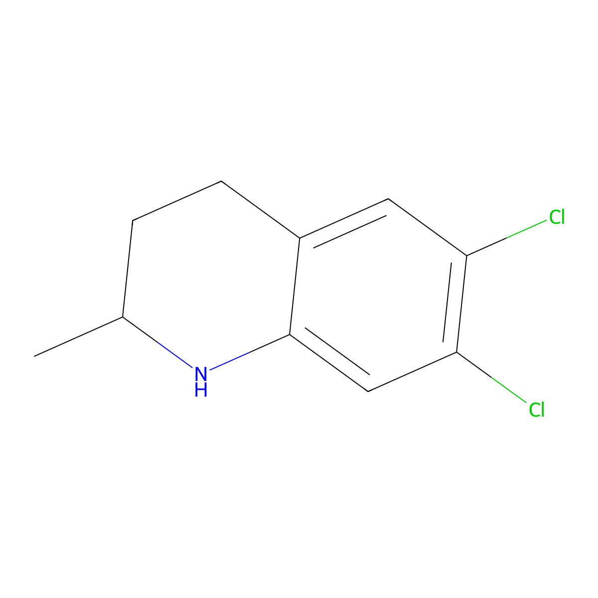 6,7-Dichloro-2-methyl-1,2,3,4-tetrahydroquinoline molecular structure, CAS 1447607-90-0